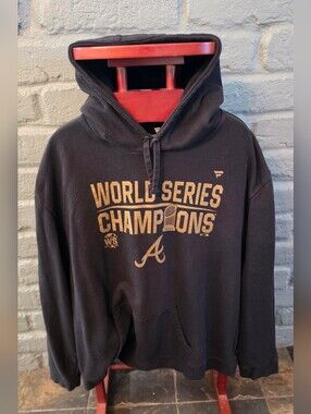 ATLANTA BRAVES Black Hoodie with Gold "World Series Champions" FANATICS 5XL